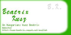 beatrix kusz business card